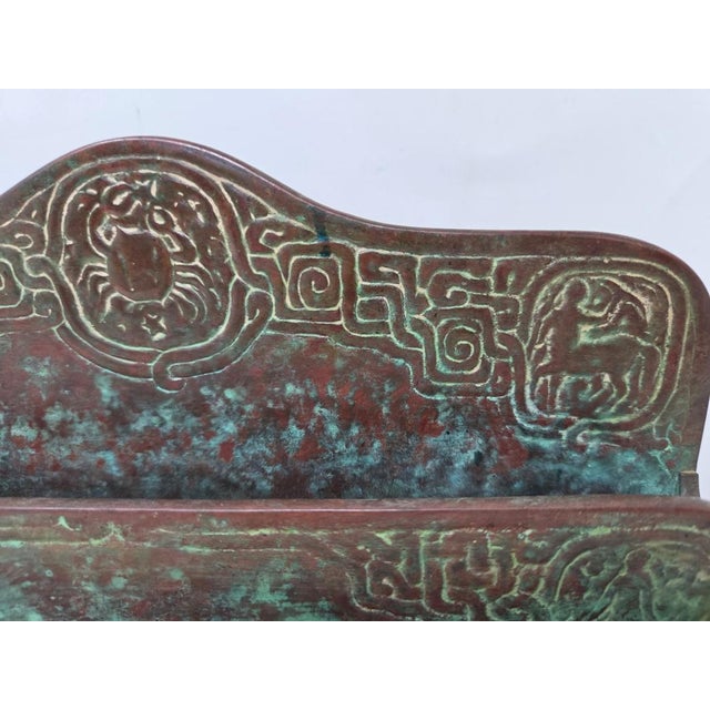 Antique Tiffany Studios New York Bronze Zodiac Letter Rack - 2 Tier Holder - 418 For Sale - Image 9 of 18