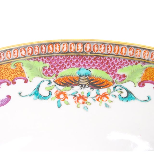 Antique 18th Century Chinese Export Porcelain Famille Rose Punch Bowl For Sale - Image 9 of 14