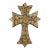 Mexican Folk Art Milagros Wooden Cross Nailed Metal Brass Charms Wall Hanging For Sale