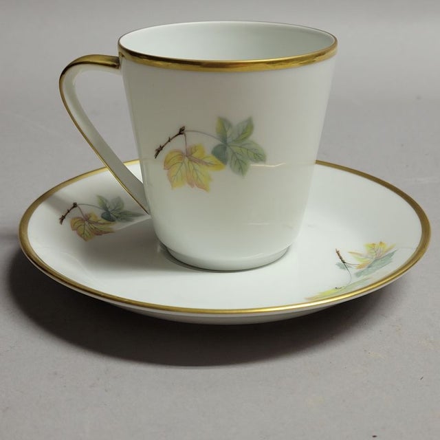Vintage Hutschenreuther Germany Noblesse Audubon Bird Porcelain Demitasse Cups & Saucers, Set of 4 For Sale - Image 12 of 13