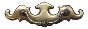 Vintage Chippendale Brass Plated Steel Bail Pull