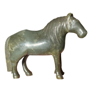 Fine Chinese 18th/19th Century Spinach Green Jade Horse Figurine - Qing Dynasty Style