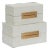 Raffia Boxes - White, Set of 2 For Sale