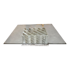 Lucite & Glass Top Coffee Table