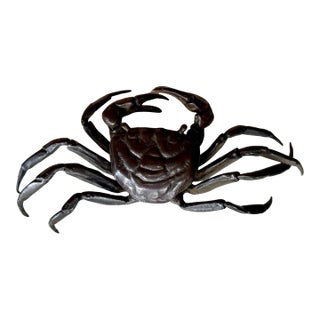 Japanese Bronze Articulated Crab Okimono Meiji by Yasunosuke Ryubundo VI For Sale