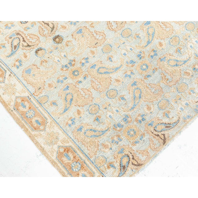 Folk Art Doris Leslie Blau Antique Tabriz Allover Sand Runner - c. 1920 (Fragment) For Sale - Image 3 of 7