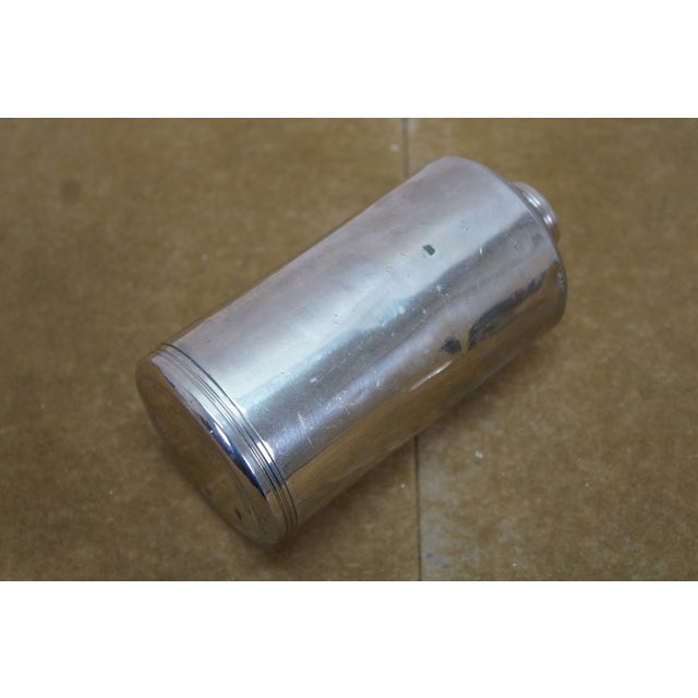 Vintage Art Deco Silverplate Whisky Cocktail Flask Bottle Glass Stopper 8" For Sale - Image 12 of 15