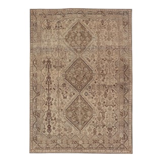 Persian Shiraz Rug With Vertical Sub-Geometric Medallions in Earth Tones For Sale