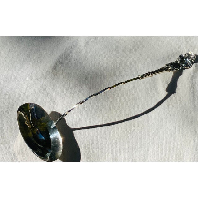 Large Antique Silver Plate Punch Bowl Ladle by f.b. Rogers, Baroque Handle For Sale - Image 12 of 12