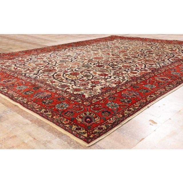Ivory Vintage Persian Tabriz Rug, 07'10 X 10'08 For Sale - Image 8 of 10