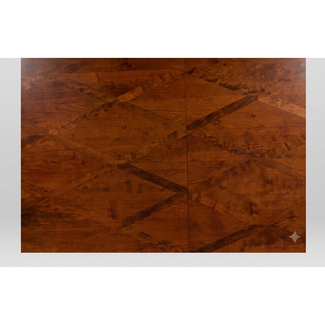 Transitional 1990s Niermann Weeks Custom Parquet Dining Table in Pearwood Finish - 84" X 42" For Sale - Image 3 of 6