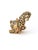 Here is a majestic Mid-Century ceramic sculpture of a horse. The horse is painted gold and black with multiple patterned...