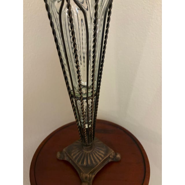 Italian Rare Antique Italian Blown Glass With Metal Frame For Sale - Image 3 of 6