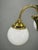 Czechoslovak Art Deco Brass and Opaline Glass Chandelier, 1930s For Sale - Image 6 of 15