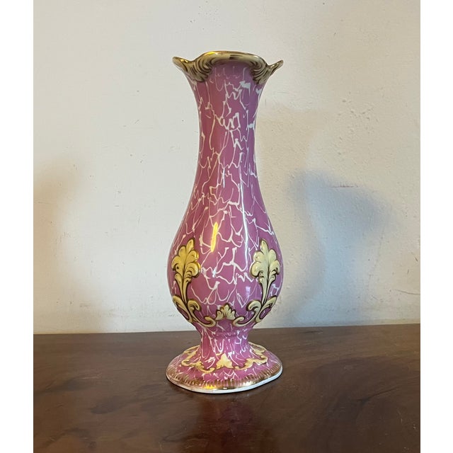 Antique Early 19th Century English Regency Pink Porcelain Baluster Vase in the French Louis XVI Taste For Sale - Image 4 of 11
