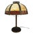 1920s Bradley & Hubbard 8-Panel 2-Tone Arts & Crafts Slag Glass Lamp Table C1920 For Sale - Image 5 of 11