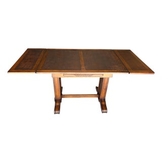 1930 Art Deco Solid Wood Draw Leaf Table For Sale
