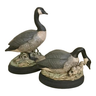 Vintage 1980s Porcelain Ducks - Set of 2 For Sale