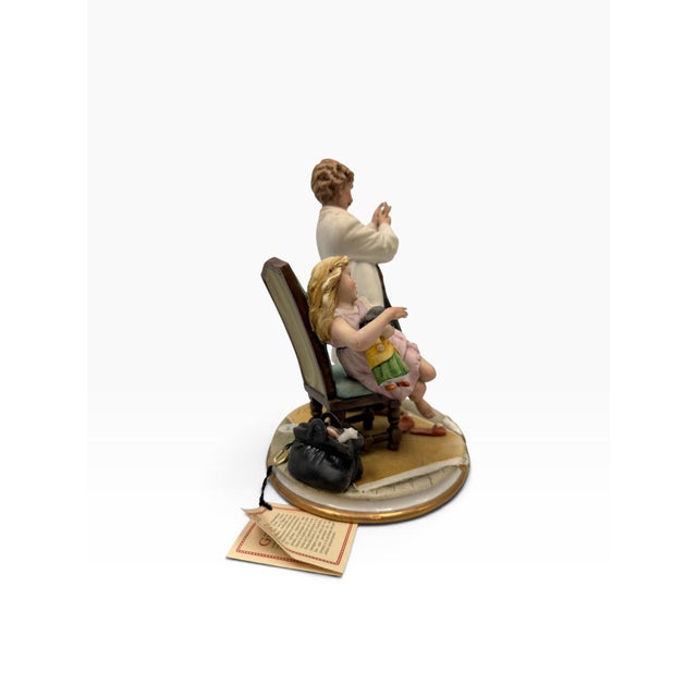 White Vintage Mid-Century Italian Capodimonte Porcelain Sculpture "La Puntura" by Luciano Cazzola for Porcellane Principe For Sale - Image 8 of 9