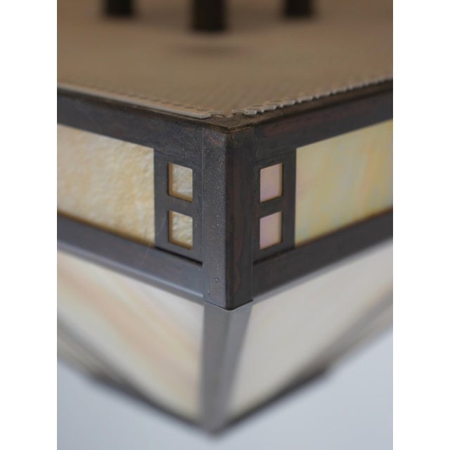 1990s Arroyo Arts & Crafts Slag Glass Ceiling Fixture For Sale - Image 4 of 10
