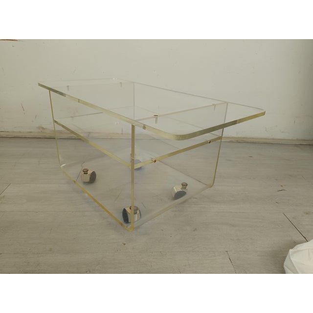 Vintage TV Table in Acrylic Glass, 1970s For Sale - Image 6 of 13