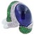 Gemstone Blue Tanzanite Oval Cabochon Diamonds Tsavorites Pave 18k White Gold Unique Ring, Size 7 For Sale - Image 7 of 18