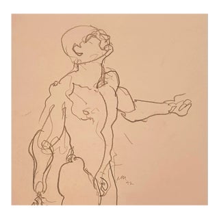 1992 Neil Meitzler Male Nude Drawing For Sale