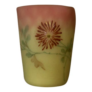 19th Century Mt. Washington Diamond Quilted Burmese Glass Toothpick Holder For Sale