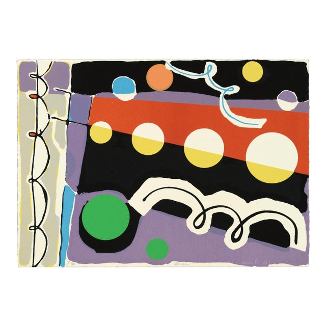 1980s "Beacon" Abstract Geometric Screen Print, 7/30 by Harvey Daniels For Sale