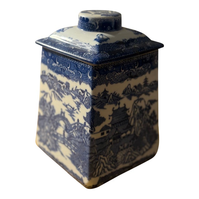 Vintage Blue Willow Ringstons Tea Merchants Limited Edition Ginger Jar For Sale