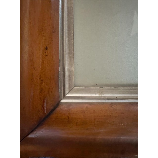 Vintage Framed Irish Setter Dog Portrait Painting in Antique Birdseye Maple Frame For Sale In Dallas - Image 6 of 7