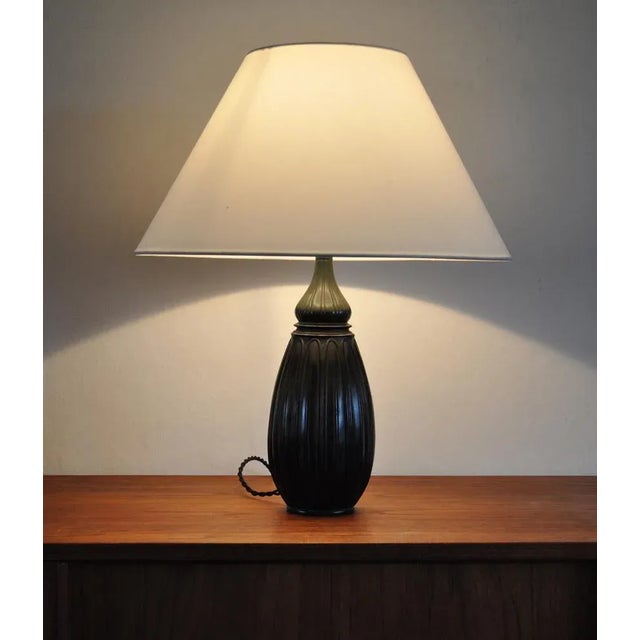 Black Large Metal Disko Table Lamp by Just Andersen, Denmark For Sale - Image 8 of 10