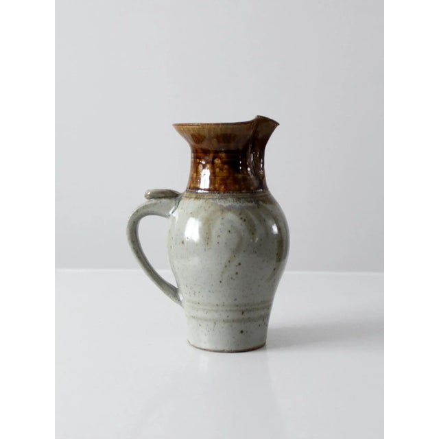 Contemporary Vintage Studio Pottery Pitcher Circa 1980 For Sale - Image 3 of 10