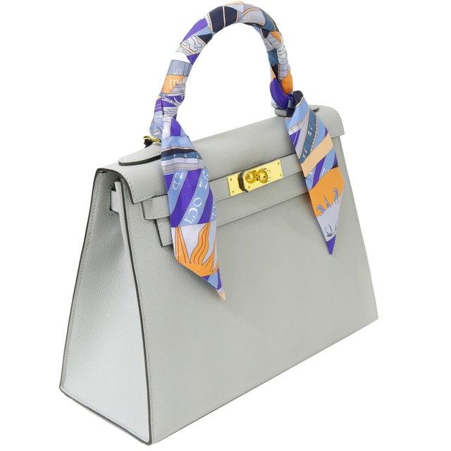 Contemporary Hermès Kelly 28 Sellier Bleu Glacier Epsom Gold Hardware 2025 For Sale - Image 3 of 9