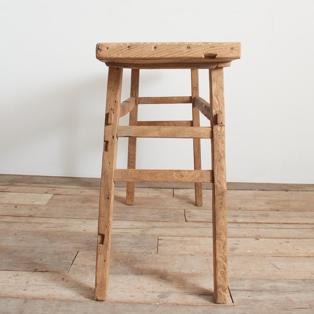 Antique Rustic Elm Console Table For Sale - Image 6 of 10