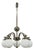 Art Deco Chrome 5-Light Chandelier, Former Czechoslovakia, 1930s For Sale