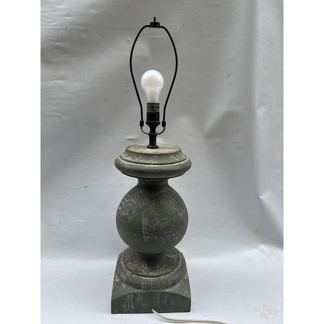 Wood Pottery Barn Wood Lamp For Sale - Image 7 of 13