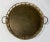 Vintage Round Brass Faux Bamboo Gallery Tray For Sale - Image 4 of 5