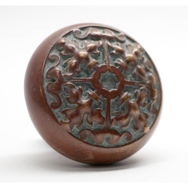 This four fold door knob was made by Norwalk Lock in 1899. It is part of the H-47500 Flemish group. Knob takes a 0.375 in....