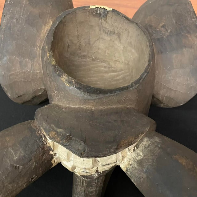 Brown Large Babanki Hand-Carved Wooden Elephant Wall Hanging - Cameroon Grassfields For Sale - Image 8 of 16