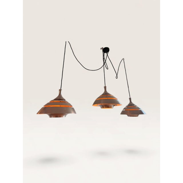 Metal Aluminum Pendant Light in the style of Hans-Agne Jakobsson, 1960s For Sale - Image 7 of 11