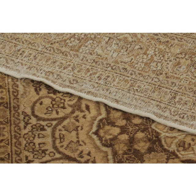 Antique Persian Tabriz Rug With Gold & Brown Floral Medallion - Rug & Kilim For Sale - Image 9 of 9