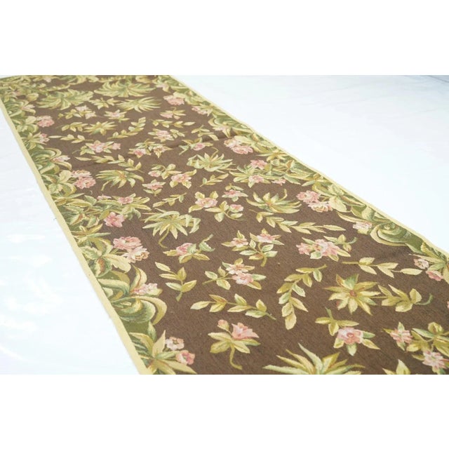 Textile Aubusson Rug 2'5'' X 10'0" For Sale - Image 7 of 9