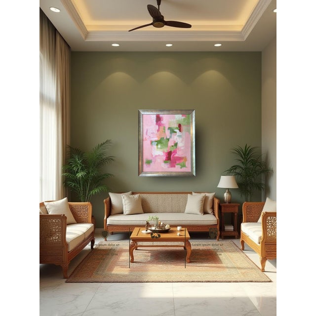 Abstract Painting Pink #4 by California Artist For Sale In Sacramento - Image 6 of 15