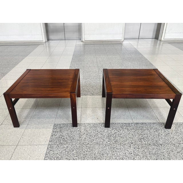 Mid-Century Modern 1960s Rosewood Side Tables in the Style of France & Søn - A Pair For Sale - Image 3 of 14