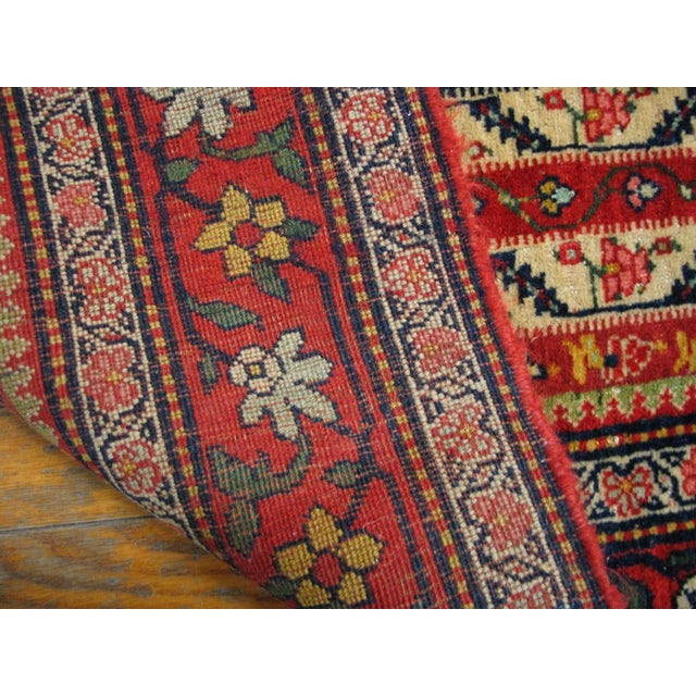 1880s Multicolor Stripe Antique W. Persian Bijar Rug 5'10" X 13' Handknotted Wool Carpet For Sale In New York - Image 6 of 6