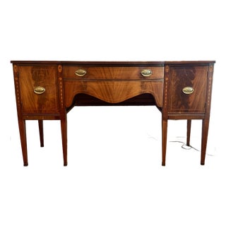 Antique English Mahogany Sideboard With Rosewood Inlay For Sale