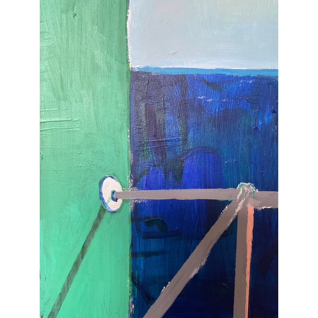 Original art - Vibrant Modernist acrylic painting. Signed M. Miller Canvas dimensions 24" x 36"