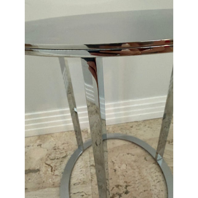 Simplice by Antonio Citterio for MaxAlto for B&B Italia. Circa 2010. Chrome Plated Steel. Round. Dimensioins: 13.75" Round...