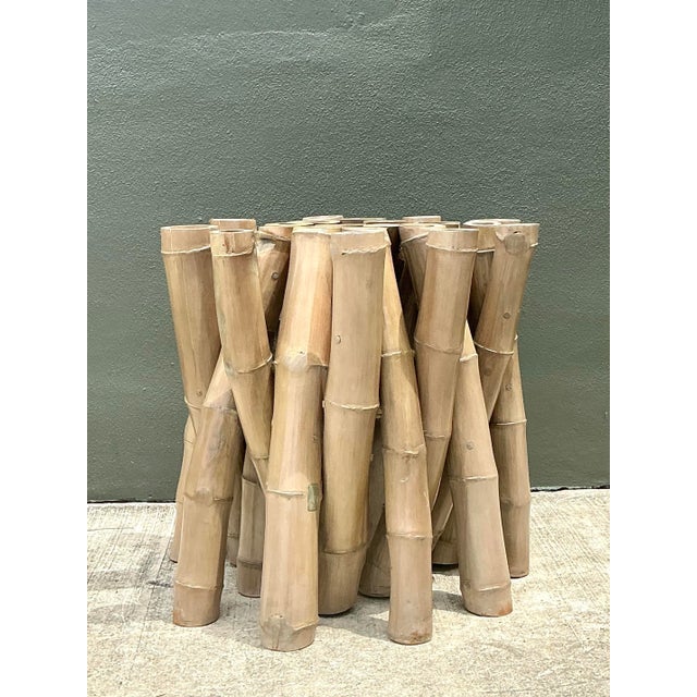 Vintage Budji Twisted Bamboo Dining Table Pedestal For Sale - Image 11 of 12